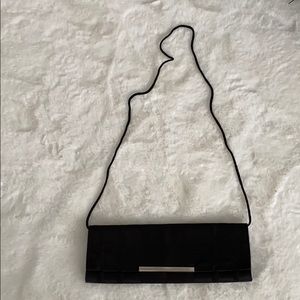 Black satin  Clutch evening or shoulder bag